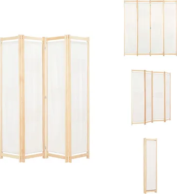 Produktbild von vidaXL 4-teiliger Raumteiler Cremeweiß 160 x 170 x 4 cm Stoff -  Raumteiler