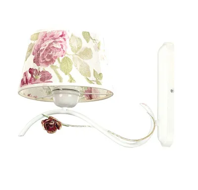 Immagine prodotto di Applique bianco crema in tessuto floreale giocoso VASANTA lampada stile country camera da letto soggiorno