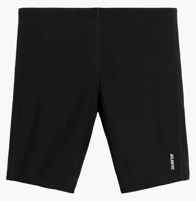 Imagen del producto de Pantalones cortos de baño Atlantic, pierna larga, color negro, ajuste perfecto, talla XXL