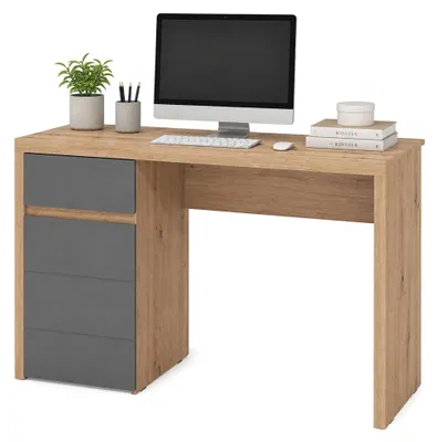 Produktbild von Bovec - Schreibtisch, 140x52x77h cm Braun Eiche Knoten, eine Schublade