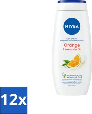 Productafbeelding van Nivea - Douchegel - Sinaasappel - Voor een zachte huid - 250 ml - Voordeelverpakking - 12 stuks