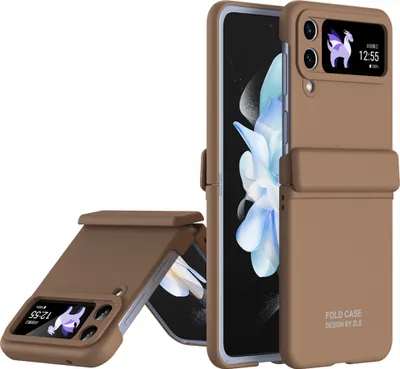 Produktbild von Handyhülle für Samsung Galaxy Z Flip 4 5G Hart PC Kratzfest Hülle mit Scharnierschutz Braun