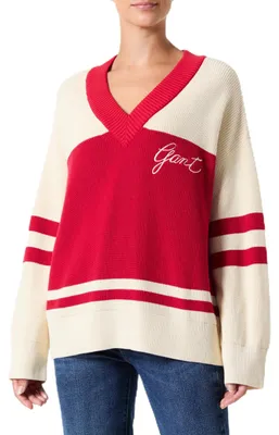 Productafbeelding van Gant Varsity katoenen V-hals
