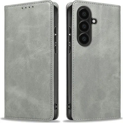 Produktbild von Handyhülle für Samsung Galaxy A57 5G Kunstleder Flip Cover Hülle Handytasche Case Kartenfach Farbe: Grau