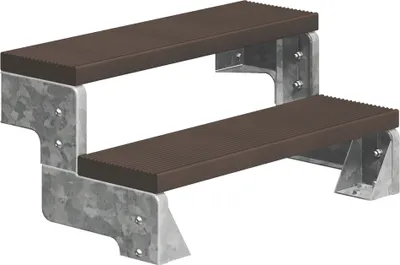 Produktbild von Dolle Außentreppe Gardentop 36-44cm Geschosshöhe mit Trimax dunkelbraun 80cm breit ohne Geländer