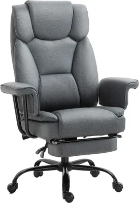 Produktbild von Bürostuhl Ergonomischer Computerstuhl 68 x 80 x 120–126 cm | Chefsessel, 360° Drehbar, Höhenverstellbar, mit Kopfstütze, Gepolsterte Armlehnen, mit Fußstütze, Kunstleder