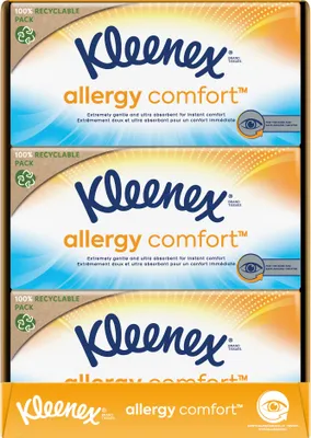 Produktbild von Kleenex Allergy Comfort Kosmetiktücher Taschentücher f. Allergiker 12 x 56 Stk.