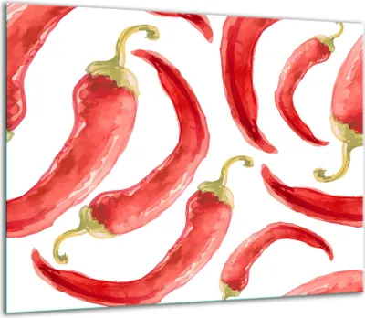 Produktbild von Herdabdeckplatten Glaskeramikkochfeld-Abdeckung Spritzschutz Glas 60x52cm Chilli