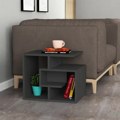 Produktbild von DECORTIE Labirent Moderner Couchtisch Anthrazit Mehrzweck 54 x 40 x 45 cm