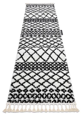 Imagen del producto de Alfombra, alfombra de pasillo BERBER SAFI – para la cocina, entrada, pasillo blanco 80x300 cm