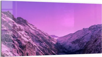 Produktbild von DEQORI Glasbild Echtglas 100x50 cm 'Alpenglühen im Nebel' Wandbild Bild modern Deko