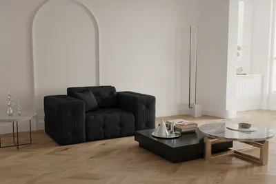 Image de Fauteuil élégant pour salon CLOUD plusieurs couleurs noir