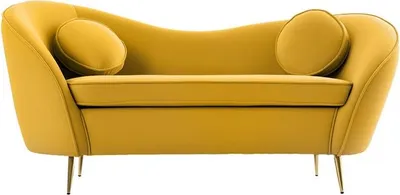 Zdjęcie produktu dla Kondela Sofa dwuosobowa Ezio Typ 2 - żółta (Velvet) / złota