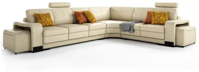 Produktbild von Ecksofa Polster Couch Sofa Wohnlandschaft Sitz Eck Garnitur Leder FrancoC