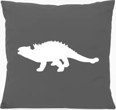 Produktbild von Huuraa Kissen Ankylosaurus Dinosaurier 40x40cm mit Füllung Steel Grey Baumwolle Dekokissen Geschenkidee