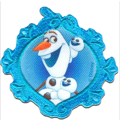 Produktbild von Disney © Frozen Die Eiskönigin Olaf - Aufnäher, Bügelbild, Aufbügler, Applikationen, Patches, Flicken, Zum Aufbügeln, Größe: 7,3 x 7 cm