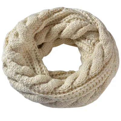 Produktbild von Zopfmuster Stricken Loopschal Beige
