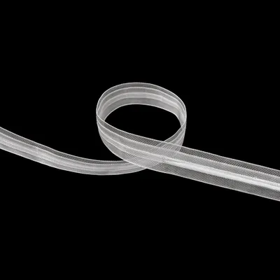 Zdjęcie produktu dla Taśma do zasłon 100 m, taśma do rolet rzymskich, przezroczysta – 22 mm, taśma marszcząca, taśma plisująca
