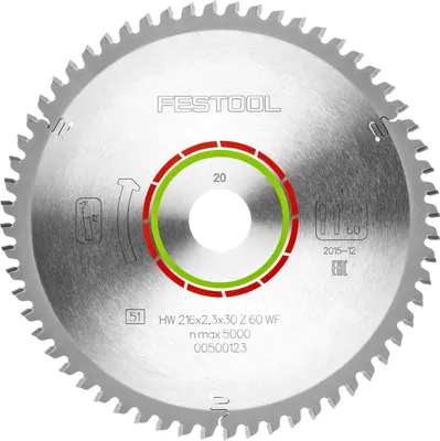 Image de Festool Lame de scie spéciale HW 216x2,3x30 WZ/FA60 Ø 216 mm 60 Dents ( 500123 )
