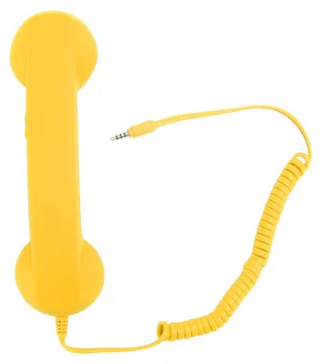 Produktbild von Retro-Telefonhörer, professioneller 3,5-mm-Stecker, strahlungssicher, kabelgebundener Mobiltelefonhörer für Smartphone, PC, Gelb