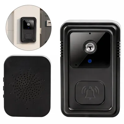 Produktbild von Video-Türklingel,400mAh,300.000Pixel Kamera,unterstützt2.4GHz WiFi,Personenerkennungsalarm,75°Weitwinkel,Zwei-Wege-Sprachkommunikation+Stimmverzerrung