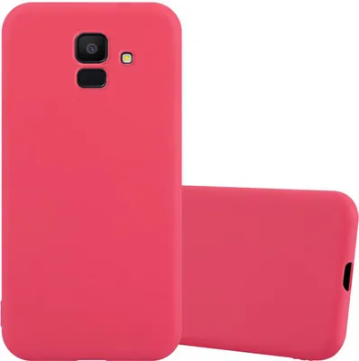 Obrázok produktu pre Cadorabo puzdro pre Samsung Galaxy J6 2018 ochranné puzdro v červenej farbe puzdro na mobilný telefón TPU silikónový kryt