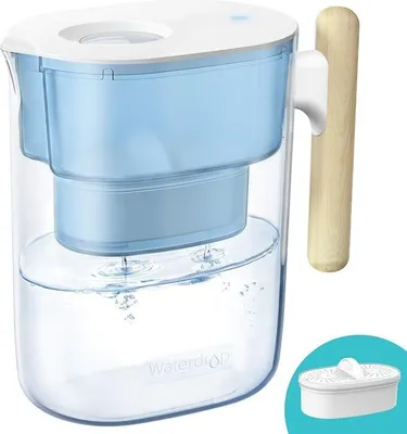 Image de Waterdrop Chubby 3,5 L carafe filtrante avec 1 cartouche filtrante de 90 jours, réduit le calcaire, le chlore, le plomb, le cuivre dans l'eau, e NSF, sans BPA