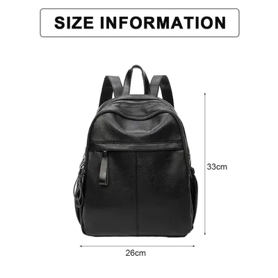 Produktbild von Rucksack Damen - 2 in 1 Rucksacktasche Damen Leder Schultertasche Schulrucksack Wasserdicht Lederrucksack Anti Diebstahl Rucksack Tagesrucksack,Schwarz