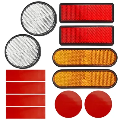 Productafbeelding van Set van 6 Reflectoren voor Verkeersveiligheid in Diverse Vormen en Kleuren
