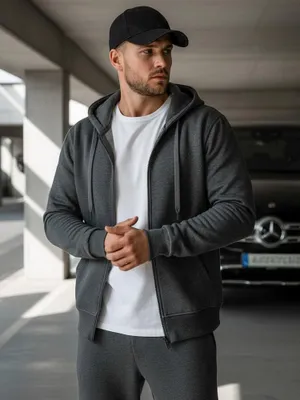 Produktbild von Dstreet Herren-Kapuzenpullover mit Kapuze Fingal dunkelgrau XL