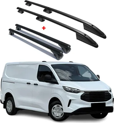 Image de Kit Barres de toit pour Ford Transit 2014-2024 L1 Empattement Court Noir Alu 4x