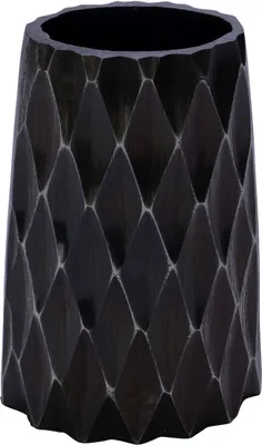 Image de Vase à fleurs en aluminium noir - droit / 18 cm - Alu Table Décoration Fleurs Vase Métal