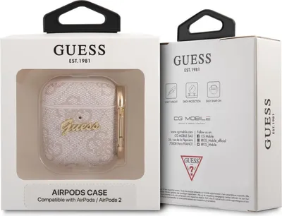 Zdjęcie produktu dla Guess GUA24GSMP AirPods 1/2 coverróżowy/pink 4G Script Metal Collection