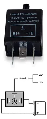 Produktbild von TAAC Universal-Blinkrelais mit 3 einstellbaren Pins