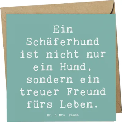 Produktbild von Mr. & Mrs. Panda Grußkarte Spruch Schäferhund Freund - Meeresbrise - Geschenk, doppelkarte, Hundeliebhaber, Hunderassen, loyaler Begleiter, anlasskarte, Vierbeiner