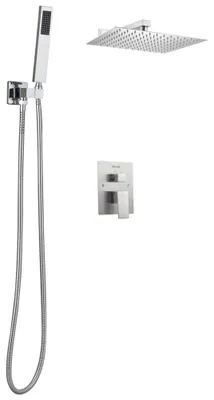 Immagine prodotto di Rubinetto doccia con soffione a pioggia da 305 mm, quadrato - Sistema doccia da parete