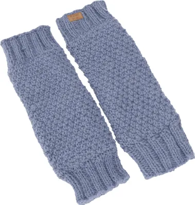 Produktbild von Wollstulpen mit Perlmuster, Strickstulpen aus Nepal, Beinstulpen - Taubenblau, Uni, Wolle, 37*12 cm, Socken & Beinstulpen