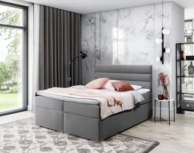 Obrázek produktu pro Kontinentální postel 160x200 SERION - světle šedá