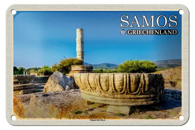 Produktbild von Blechschild Reise 18x12cm Samos Griechenland Tempel der Hera Schild