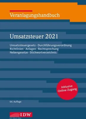 Produktbild von Veranlagungshandb. Umsatzsteuer 2021, 64. A.