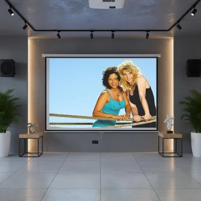 Produktbild von Motorleinwand 244x182 cm mit Funk? & Kabel?Fernbedienung 16:9 Heimkino