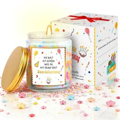 Immagine prodotto di Candela profumata alla vaniglia, durata 60 ore, confezione regalo, 200g