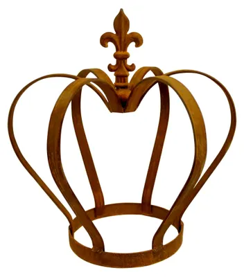 Image de Couronne de jardin en acier inoxydable avec effet rouille, idéale pour la décoration