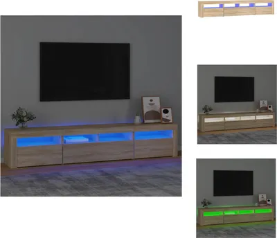 Produktbild von vidaXL TV-Schrank mit LED-Leuchten Sonoma-Eiche 210x35x40 cm -  TV-Möbel