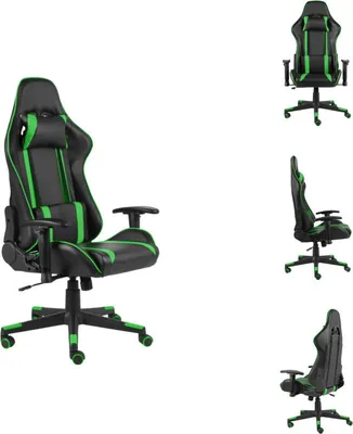 Image de vidaXL Chaise de jeu Pivotante Vert PVC - Fauteuil de jeu
