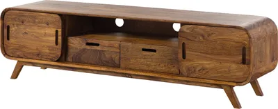 Image de MASSIVMOEBEL24 | Meuble TV en bois de Sheesham 173x40x48 marron clair laqué MAILAND #126