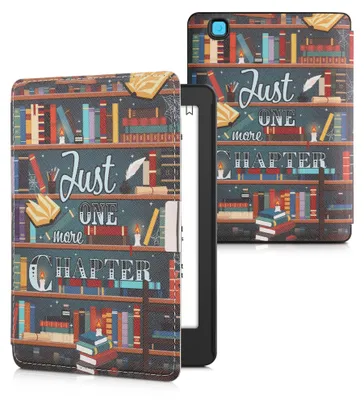 Produktbild von kwmobile Schutzhülle für Kobo Aura Edition 2 Hülle - eReader Flip Case mit Auto Sleep Funktion - Bibliothek Motto mit Mehrfarbig