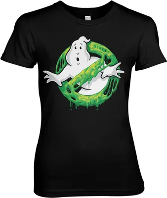 Obrázok produktu pre Dievčenské tričko s logom Ghostbusters Slime - veľké - čierne
