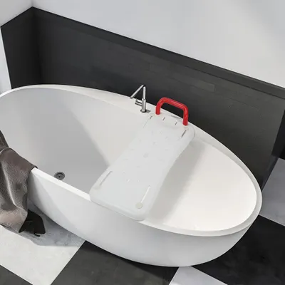 Immagine prodotto di Ikodm Sedile da vasca bianco con maniglia, antiscivolo  Sedile da vasca, sgabello, poggiapiedi da vasca, ausilio per il bagno, sgabello da doccia