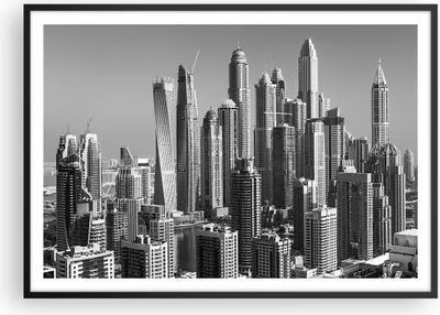 Produktbild von Gerahmtes Poster - Schwarzer Rahmen - Wolkenkratzer Fotografie Dubai - 100x70 cm - Wand Bild - Wanddeko - Wandbilder - Kunstposter - Wandposter - Bilderrahmen - Bilder - Kunstdruck - P2BAA100x70-4388
